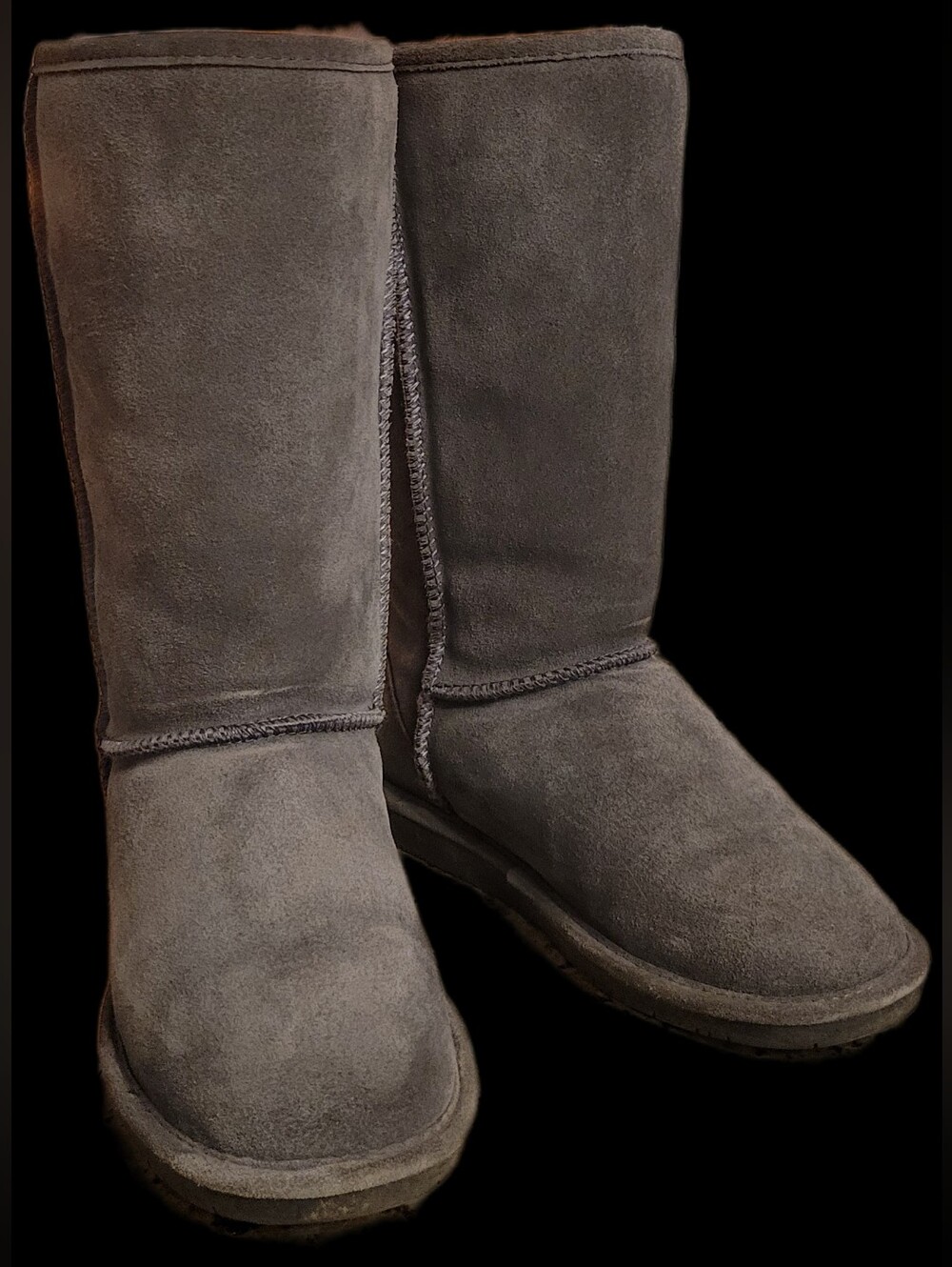 Bearpaw Emma Tall Women's Suede Fur-lined Winter Boots - Gray